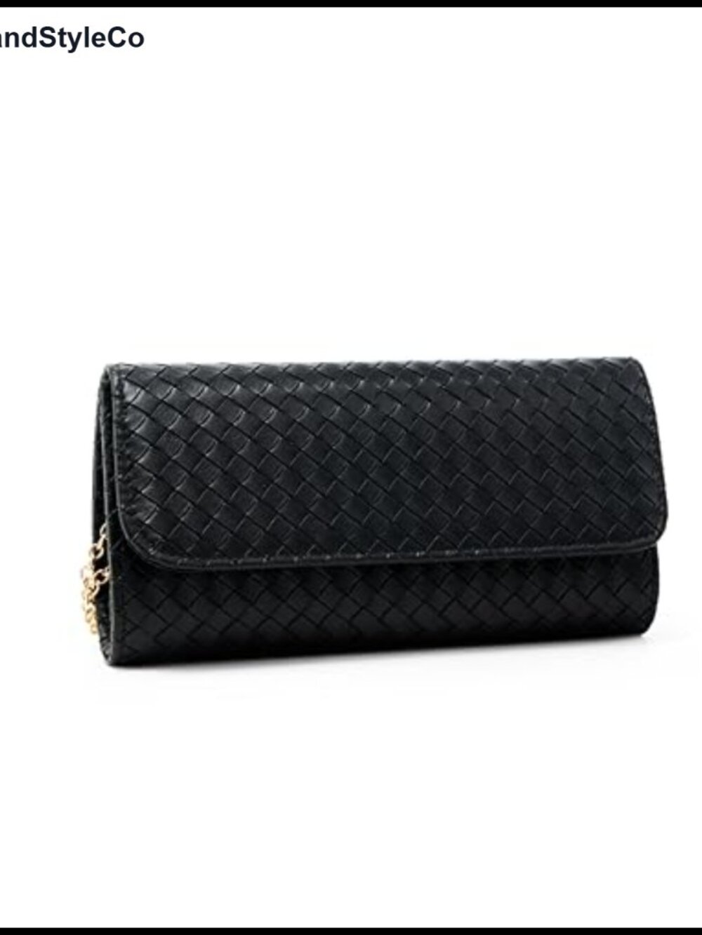 Faux Leather Woven Evening Bag Shoulder Crossbody Clutch Purse